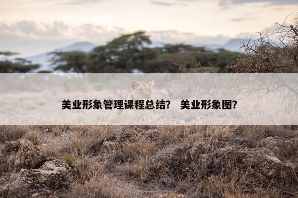美业形象管理课程总结？ 美业形象图？