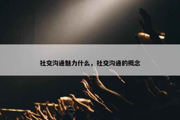 社交沟通魅力什么，社交沟通的概念