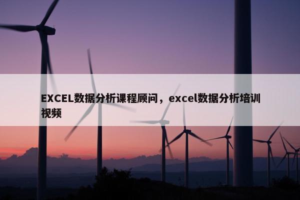 EXCEL数据分析课程顾问，excel数据分析培训视频