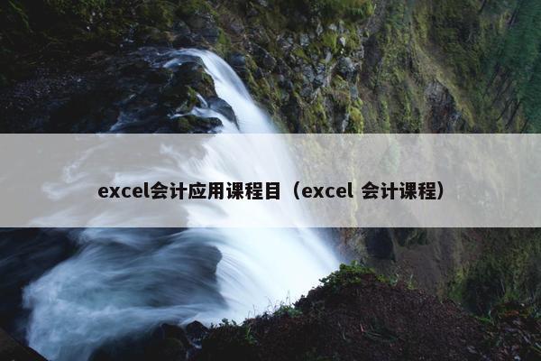 excel会计应用课程目（excel 会计课程）