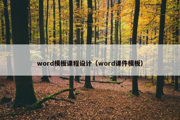 word模板课程设计（word课件模板）