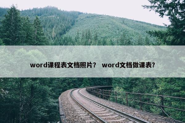 word课程表文档照片？ word文档做课表？