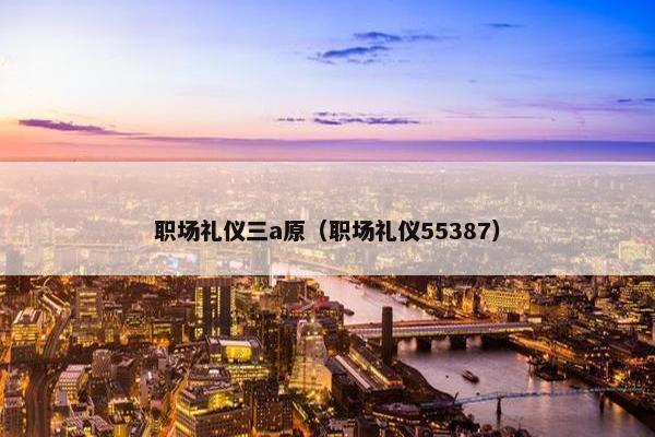 职场礼仪三a原（职场礼仪55387）