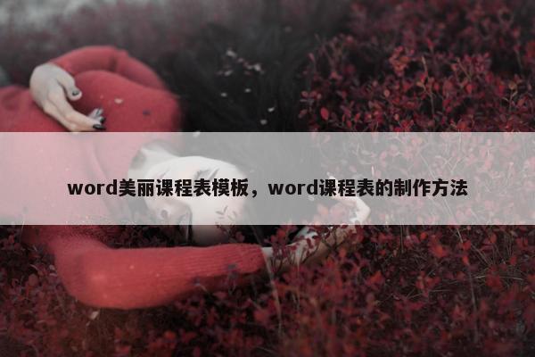 word美丽课程表模板，word课程表的制作方法