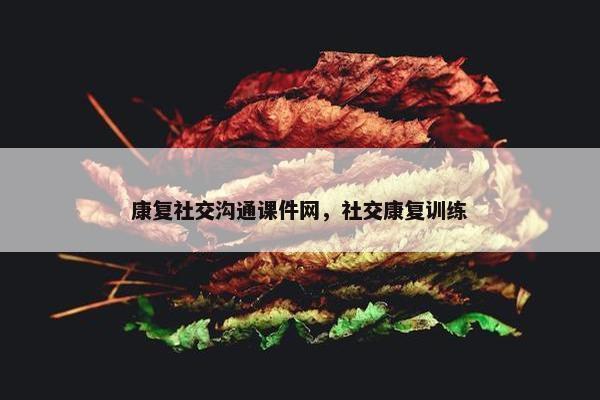 康复社交沟通课件网，社交康复训练