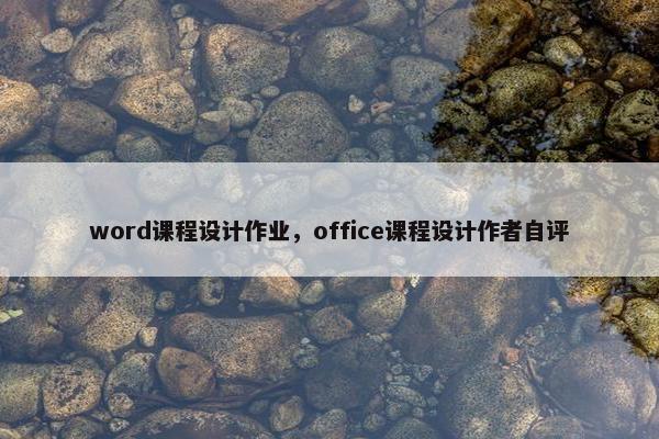 word课程设计作业，office课程设计作者自评