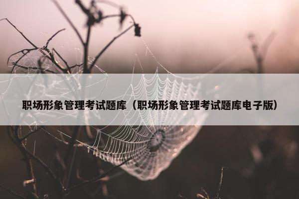 职场形象管理考试题库（职场形象管理考试题库电子版）
