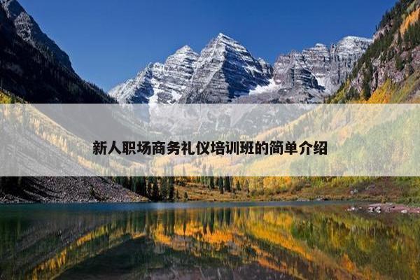 新人职场商务礼仪培训班的简单介绍