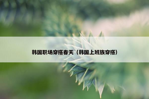 韩国职场穿搭春天（韩国上班族穿搭）