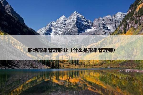 职场形象管理职业（什么是形象管理师）