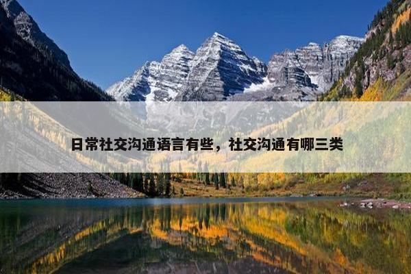 日常社交沟通语言有些，社交沟通有哪三类