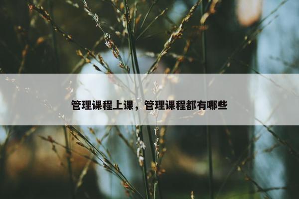 管理课程上课，管理课程都有哪些