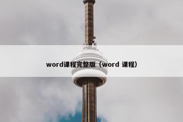 word课程完整版（word 课程）