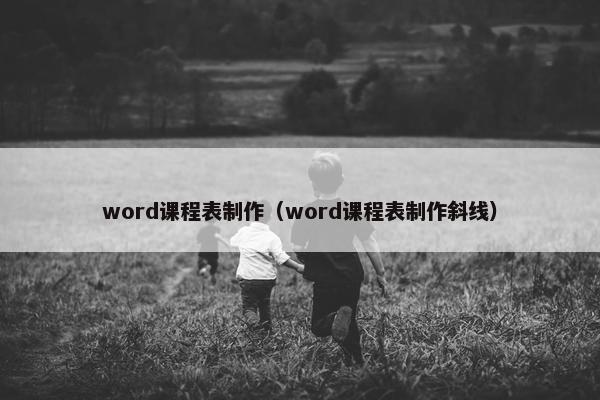 word课程表制作（word课程表制作斜线）