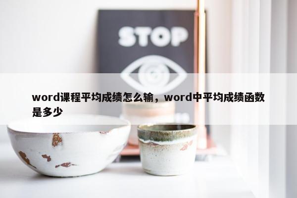 word课程平均成绩怎么输，word中平均成绩函数是多少