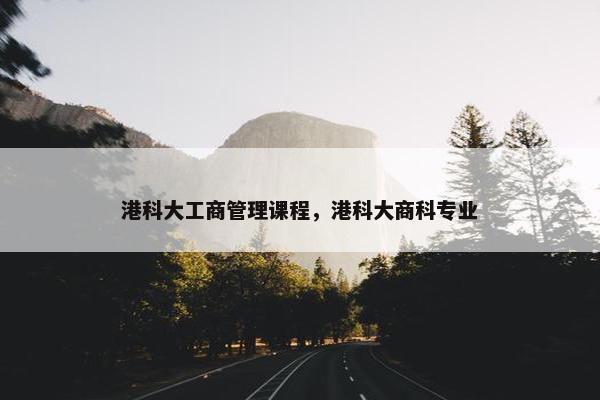 港科大工商管理课程，港科大商科专业