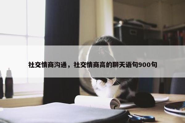社交情商沟通，社交情商高的聊天语句900句