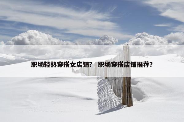 职场轻熟穿搭女店铺？ 职场穿搭店铺推荐？