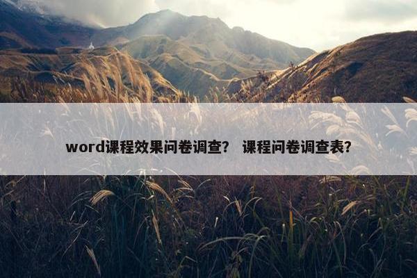 word课程效果问卷调查？ 课程问卷调查表？
