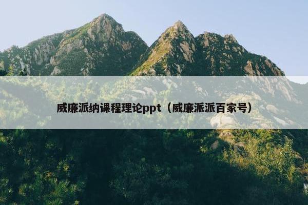 威廉派纳课程理论ppt（威廉派派百家号）