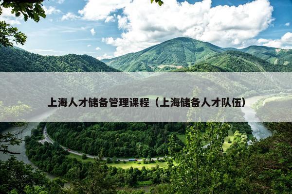 上海人才储备管理课程（上海储备人才队伍）