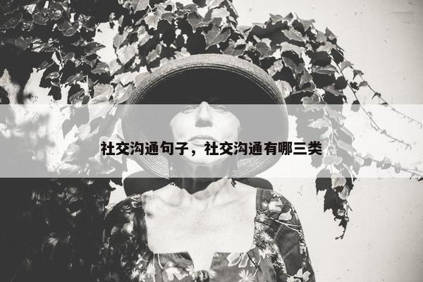 社交沟通句子，社交沟通有哪三类