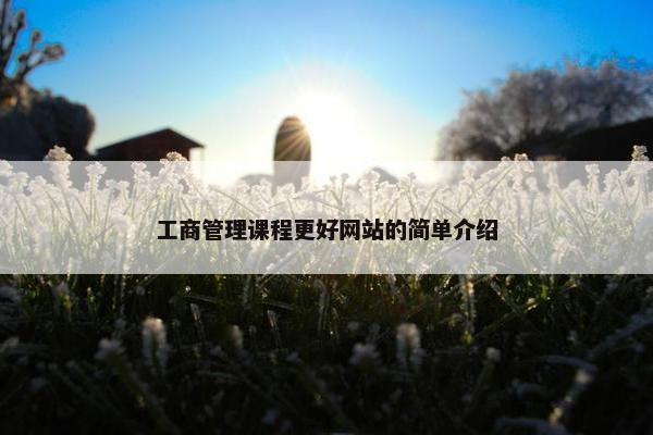 工商管理课程更好网站的简单介绍