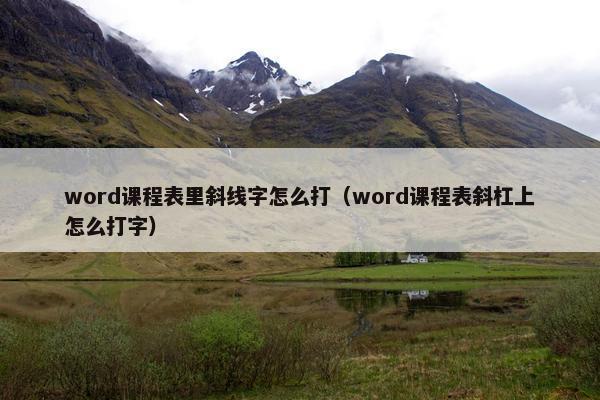 word课程表里斜线字怎么打（word课程表斜杠上怎么打字）