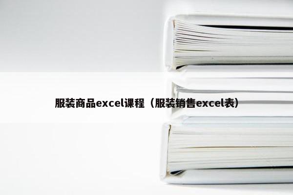 服装商品excel课程（服装销售excel表）