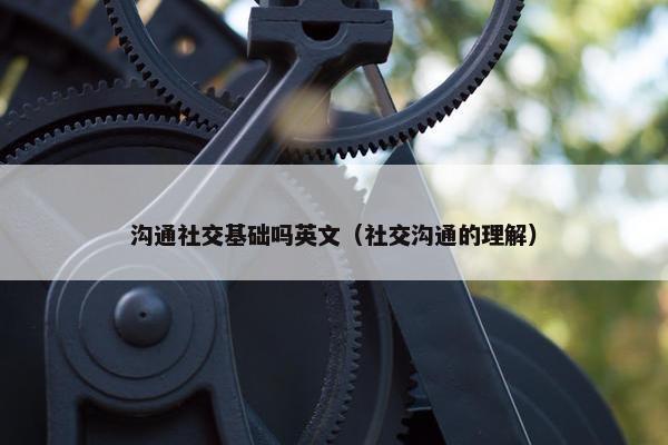 沟通社交基础吗英文（社交沟通的理解）