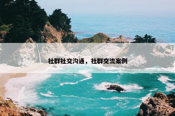 社群社交沟通，社群交流案例