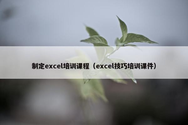 制定excel培训课程（excel技巧培训课件）