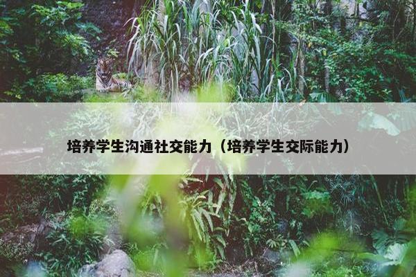培养学生沟通社交能力（培养学生交际能力）