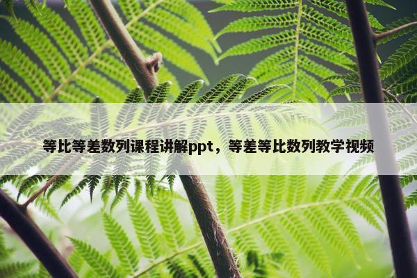 等比等差数列课程讲解ppt，等差等比数列教学视频