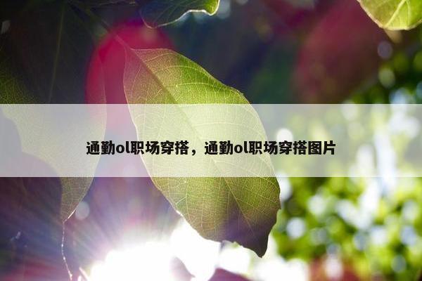 通勤ol职场穿搭，通勤ol职场穿搭图片