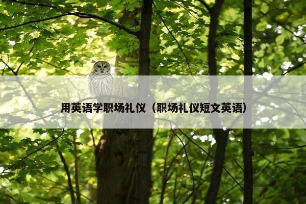 用英语学职场礼仪（职场礼仪短文英语）