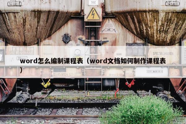word怎么编制课程表（word文档如何制作课程表）