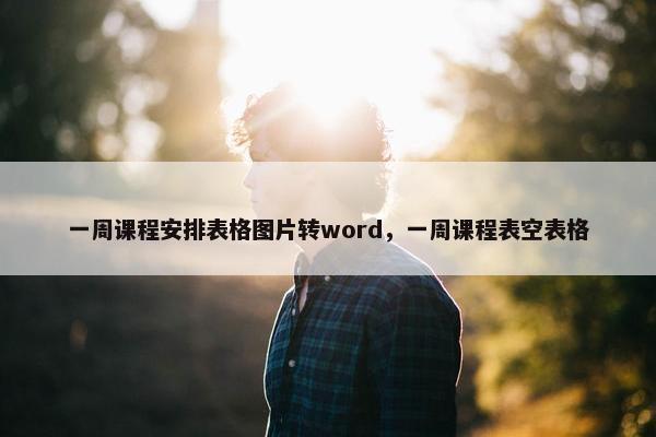 一周课程安排表格图片转word，一周课程表空表格
