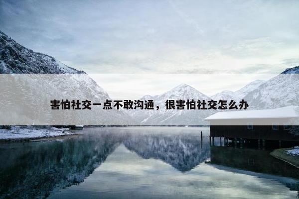 害怕社交一点不敢沟通，很害怕社交怎么办