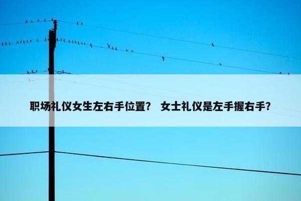 职场礼仪女生左右手位置？ 女士礼仪是左手握右手？