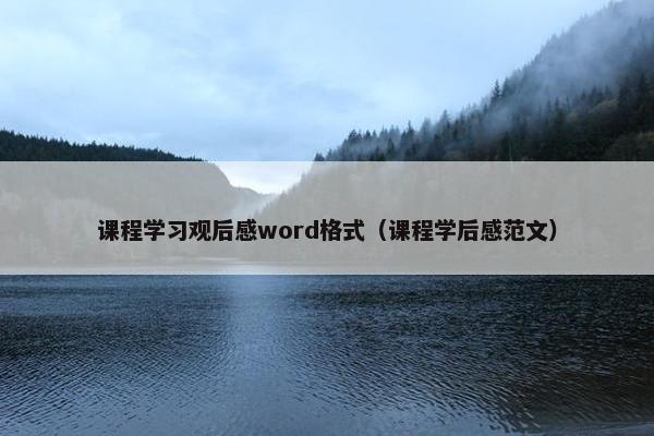 课程学习观后感word格式（课程学后感范文）