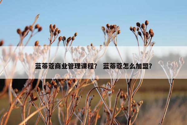 蓝蒂蔻商业管理课程？ 蓝蒂蔻怎么加盟？