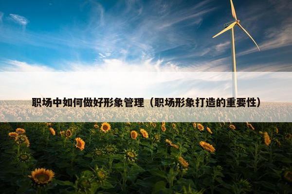 职场中如何做好形象管理（职场形象打造的重要性）