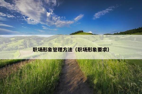 职场形象管理方法（职场形象要求）