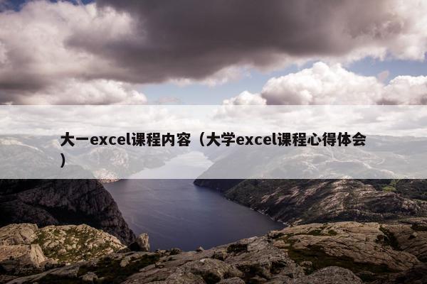 大一excel课程内容（大学excel课程心得体会）