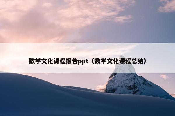 数学文化课程报告ppt（数学文化课程总结）