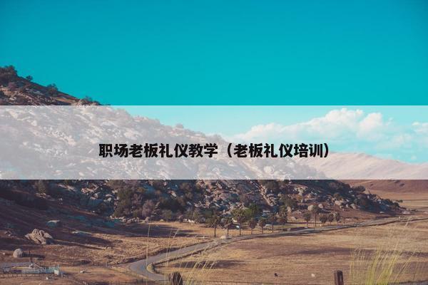 职场老板礼仪教学（老板礼仪培训）