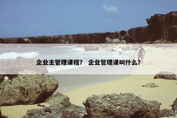 企业主管理课程？ 企业管理课叫什么？