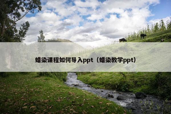 蜡染课程如何导入ppt（蜡染教学ppt）