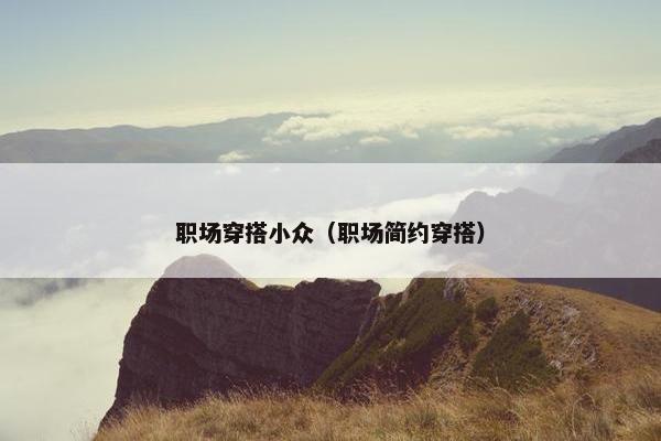 职场穿搭小众（职场简约穿搭）